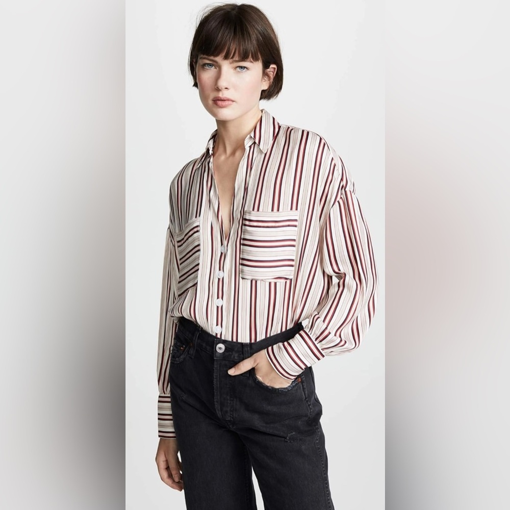 Free People Women’s Striped Mad About You Button Down Size Small